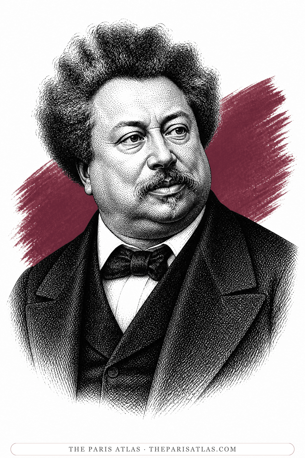 Illustrated portrait of Alexandre Dumas