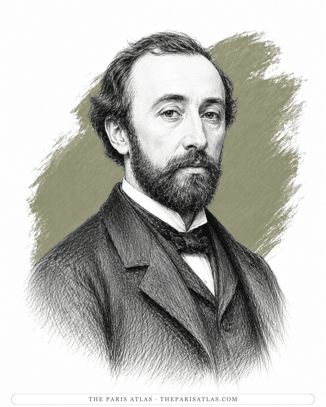Illustrated portrait of Alfred Sisley