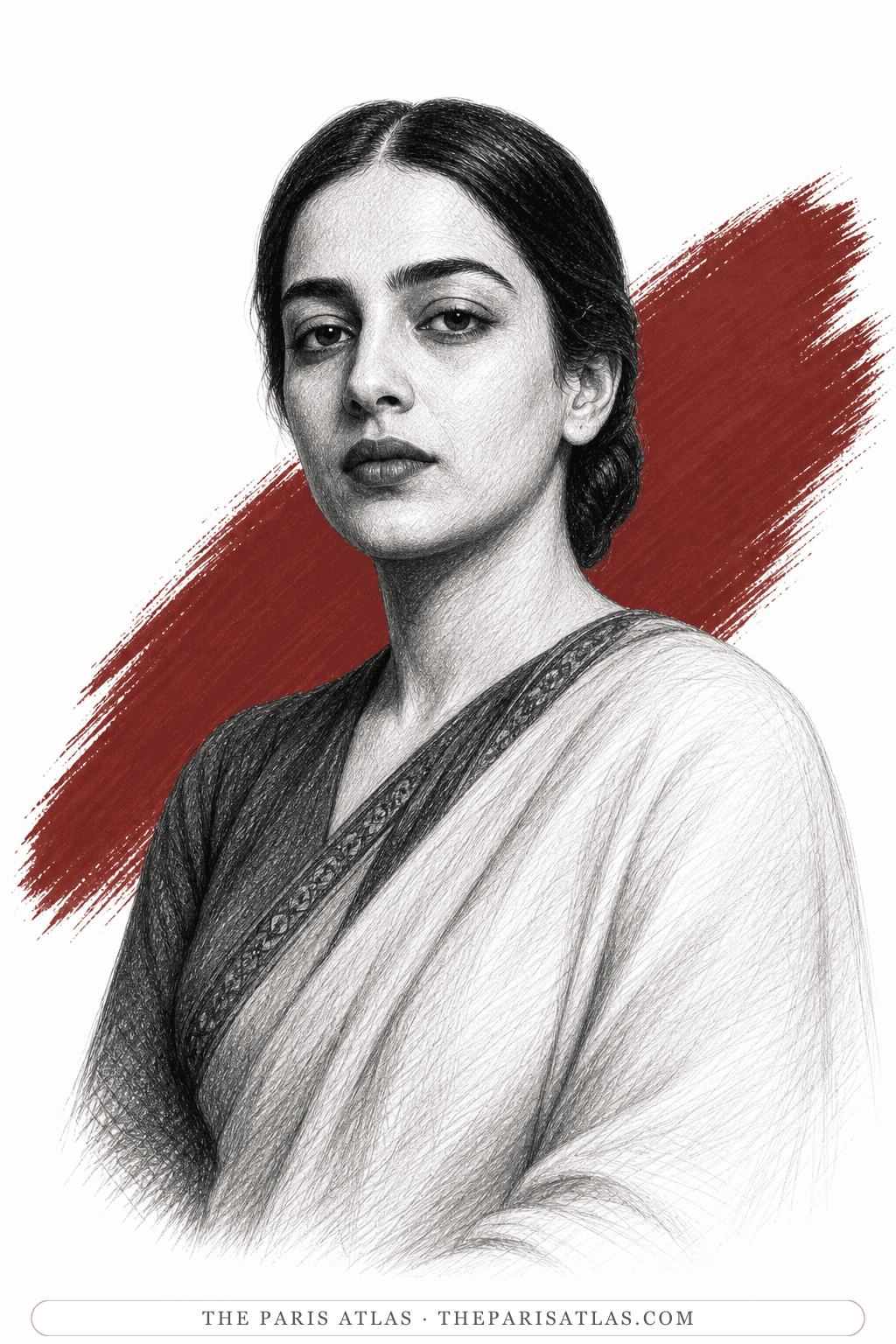 Illustrated portrait of Amrita Sher-Gil