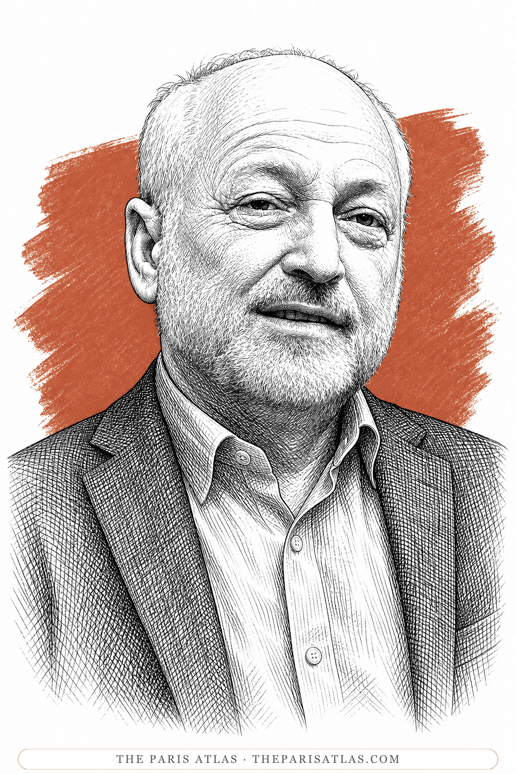 Illustrated portrait of André Aciman