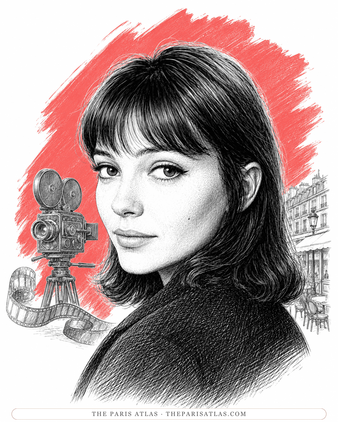Illustrated portrait of Anna Karina