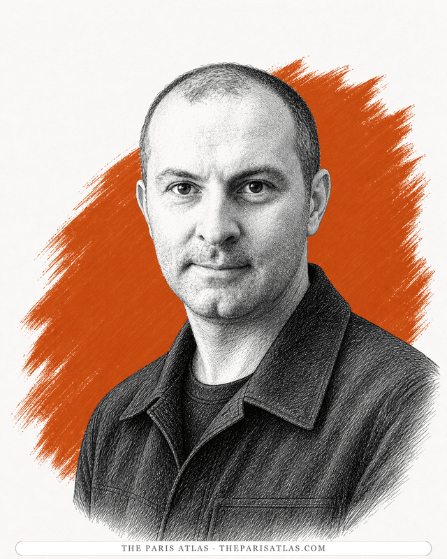 Illustrated portrait of Arman