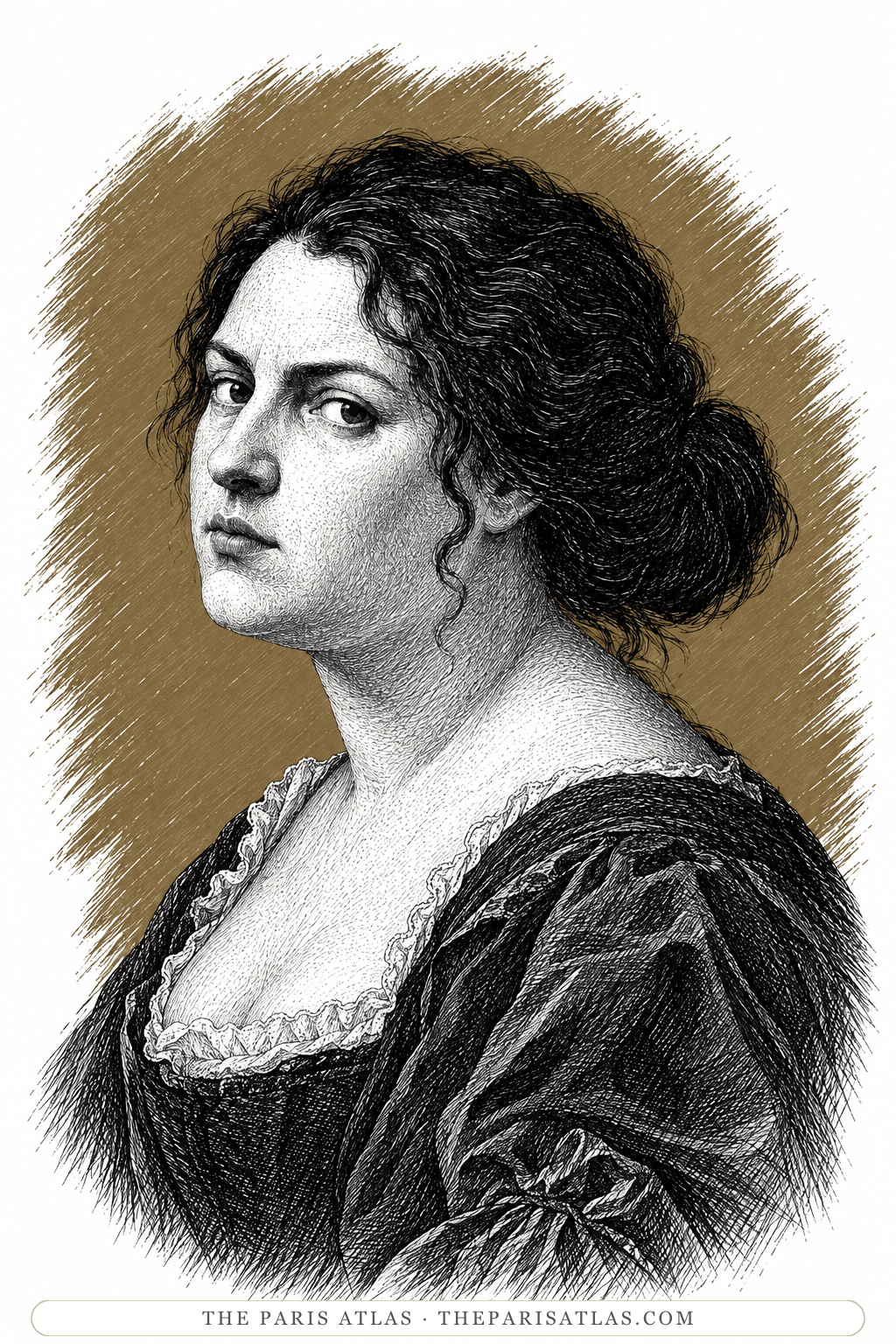 Illustrated portrait of Artemisia Gentileschi