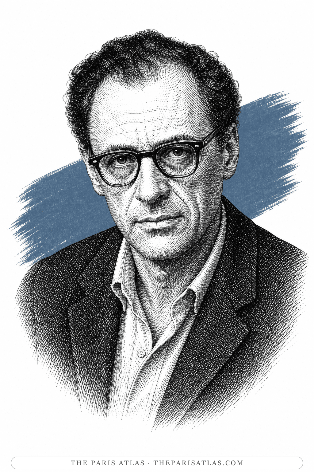 Illustrated portrait of Arthur Miller