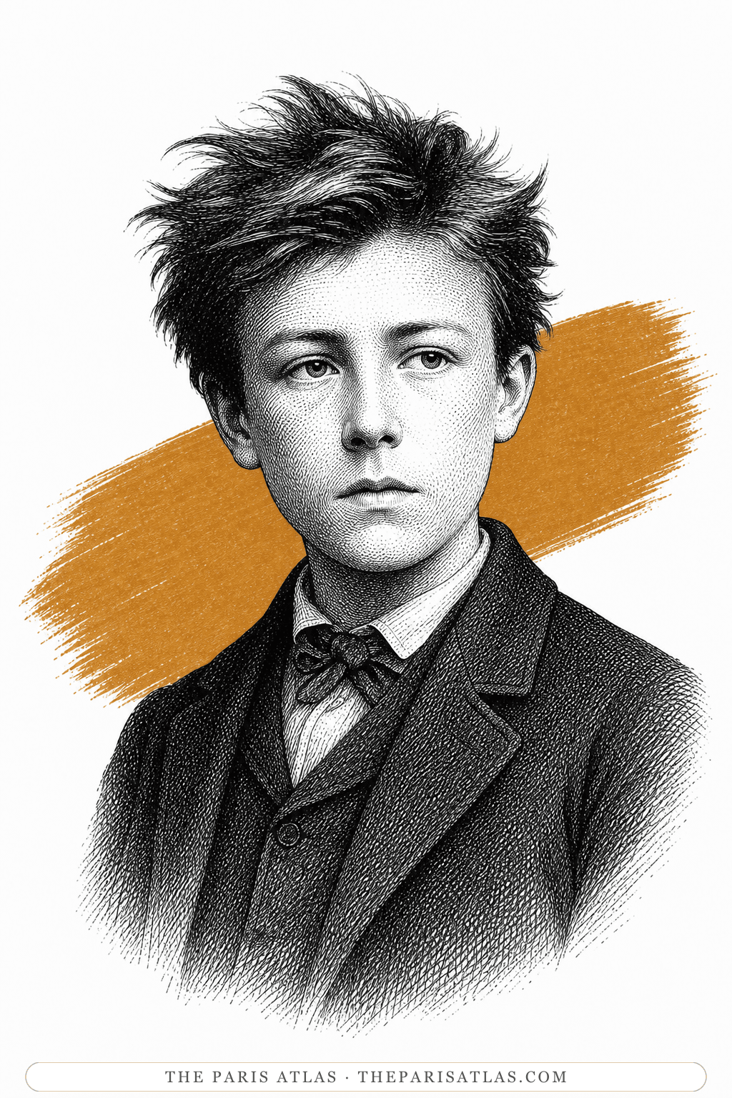 Illustrated portrait of Arthur Rimbaud