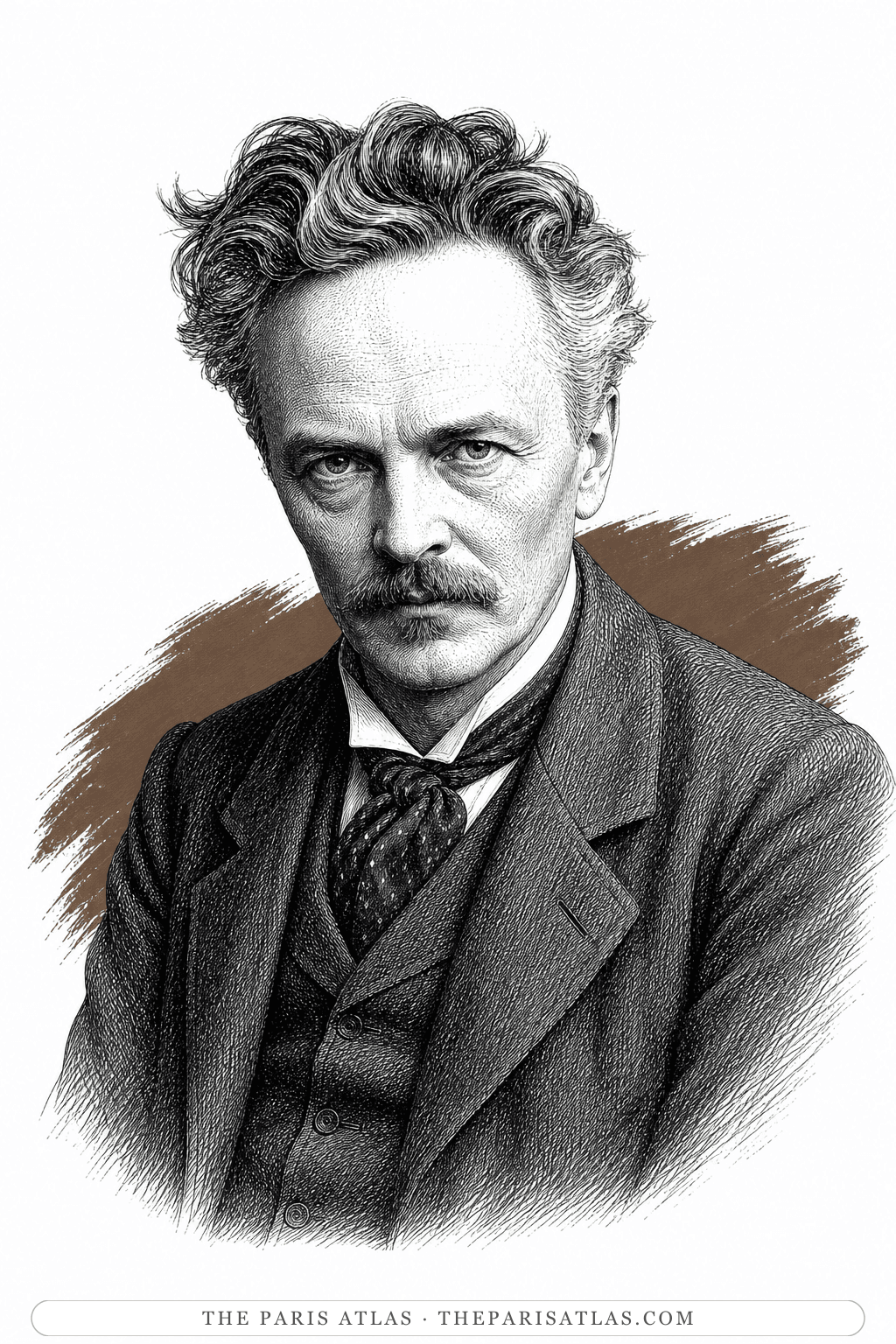 Illustrated portrait of August Strindberg
