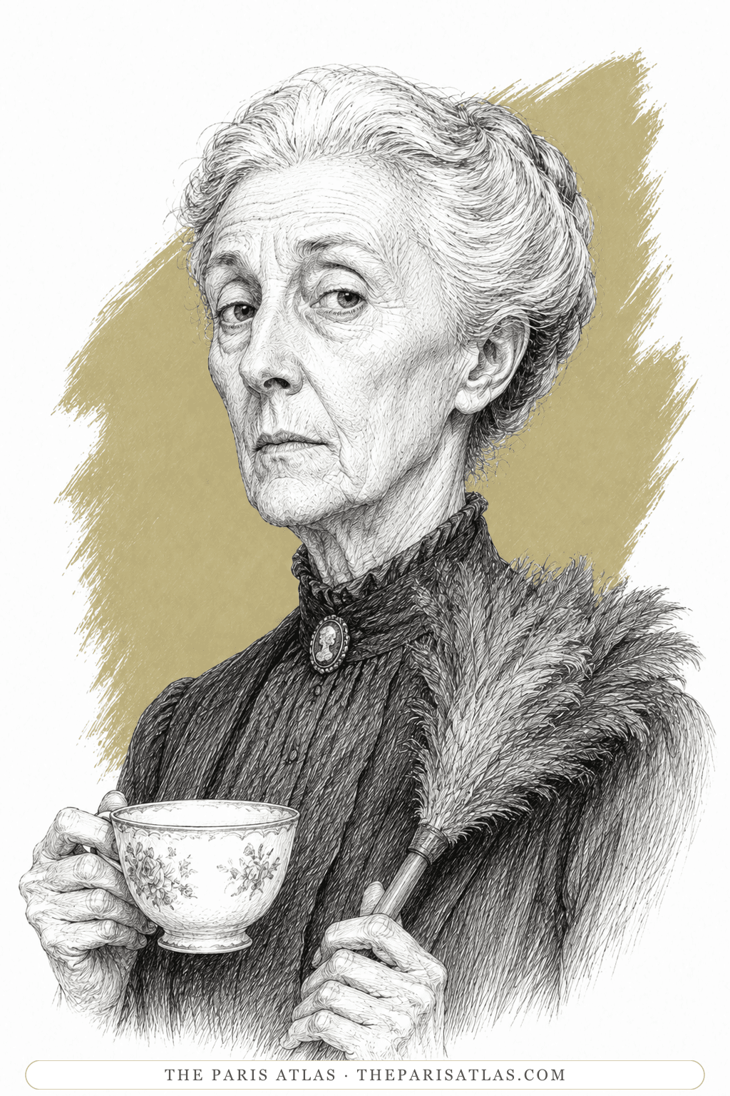 Illustrated portrait of Aunt Angela