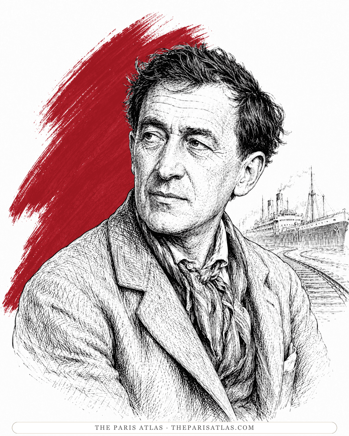 Illustrated portrait of Blaise Cendrars