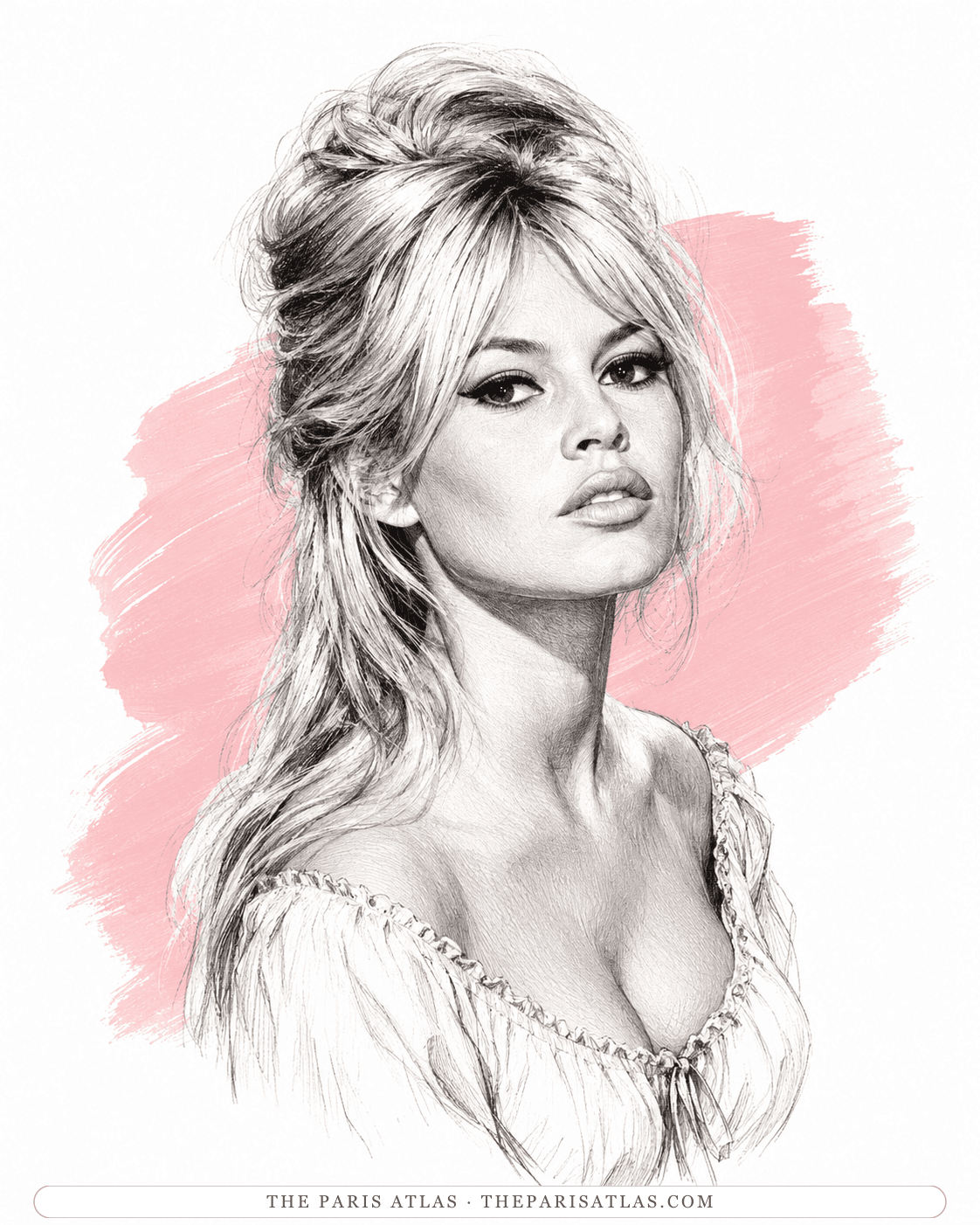 Illustrated portrait of Brigitte Bardot