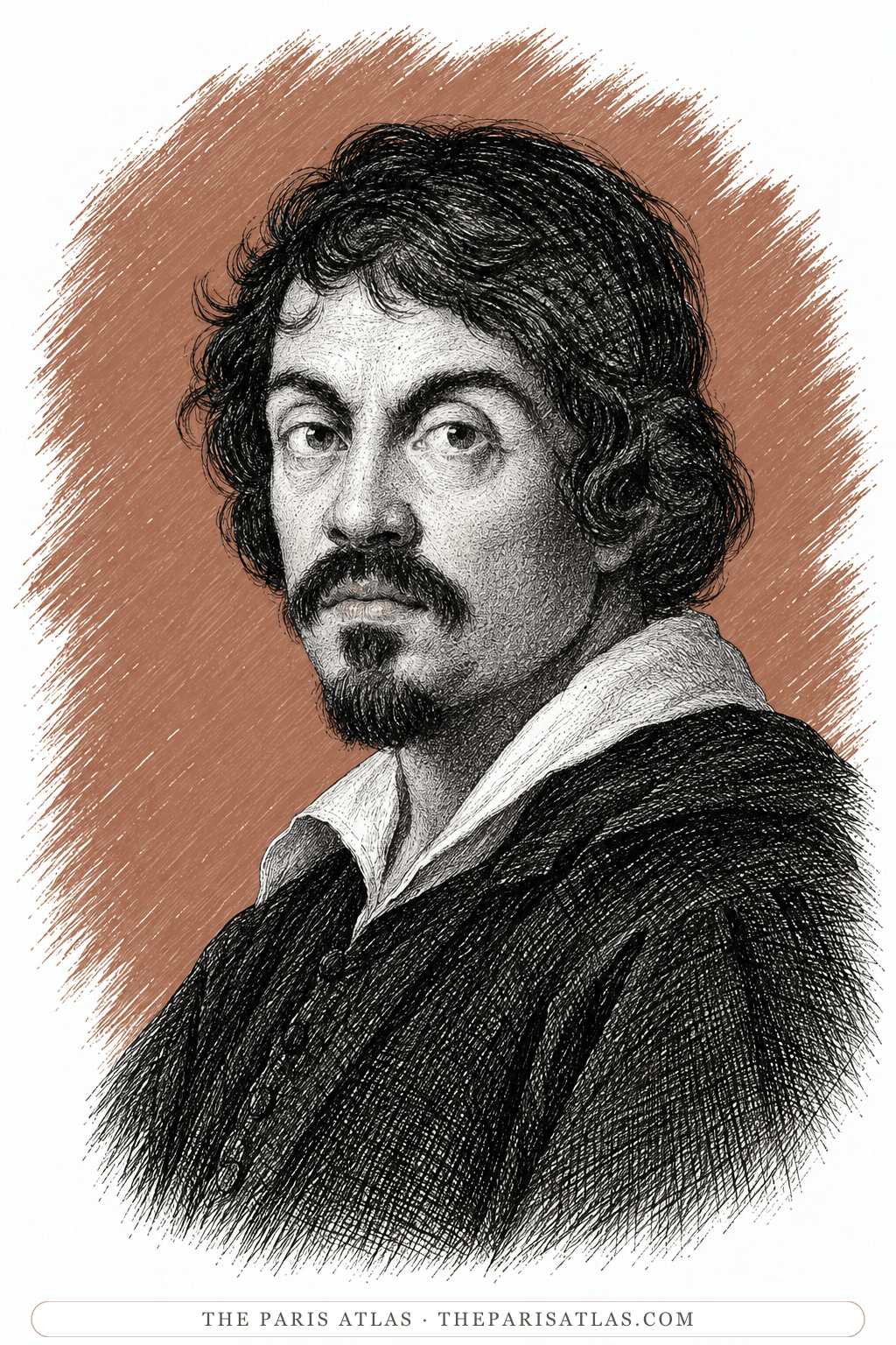 Illustrated portrait of Caravaggio