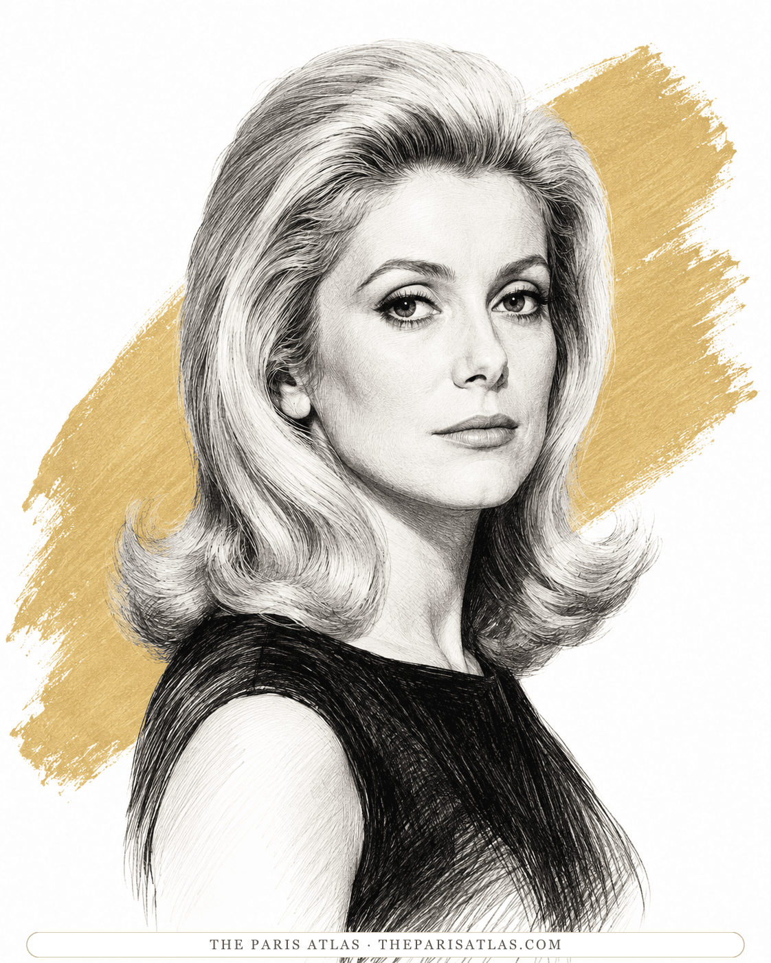 Illustrated portrait of Catherine Deneuve