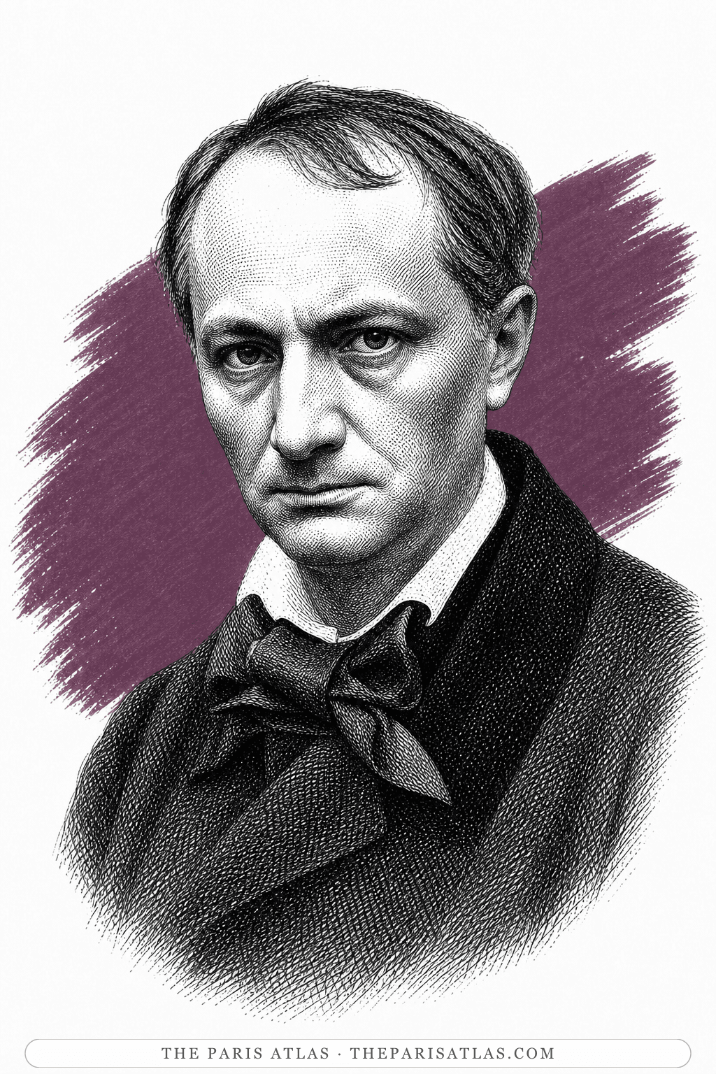 Illustrated portrait of Charles Baudelaire