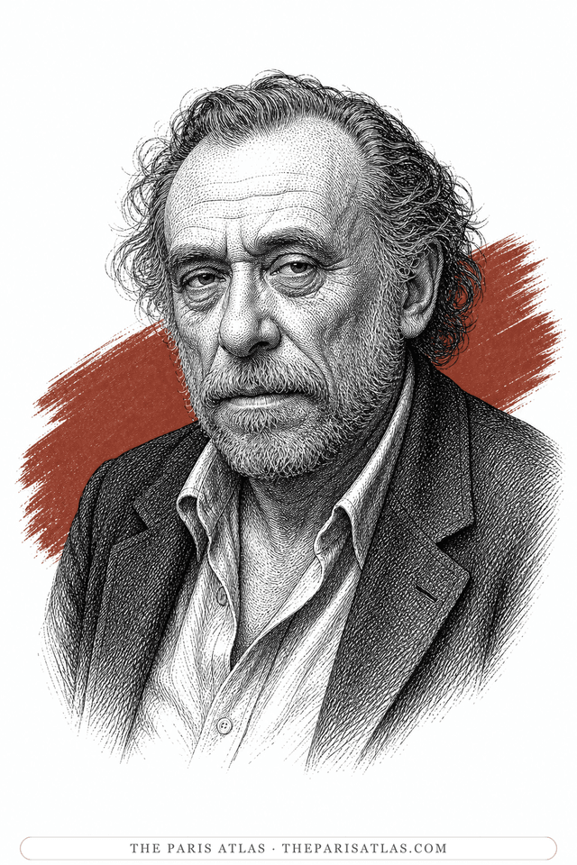 Illustrated portrait of Charles Bukowski