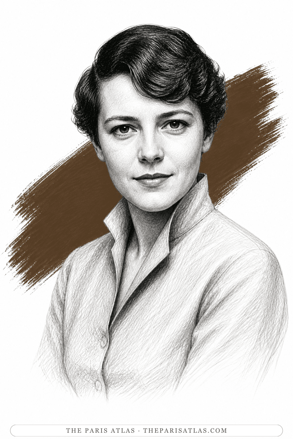 Illustrated portrait of Charlotte Perriand