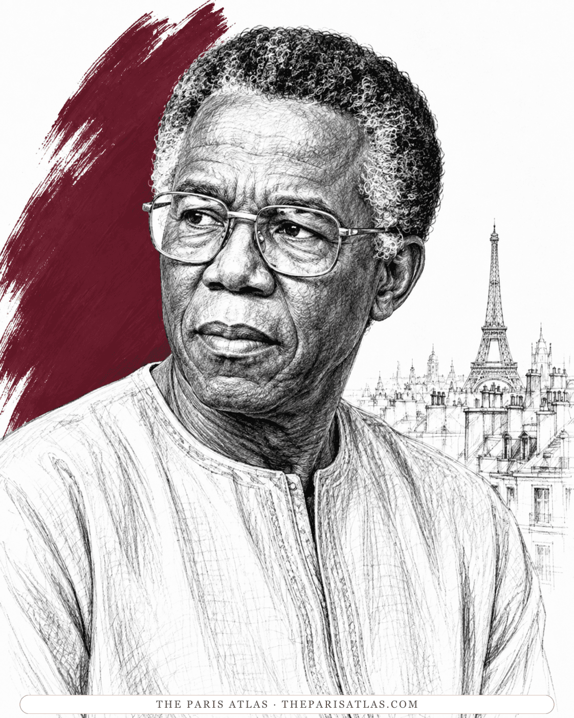 Illustrated portrait of Chinua Achebe