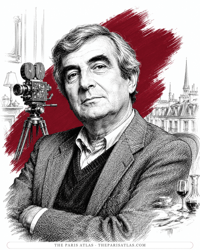 Illustrated portrait of Claude Chabrol