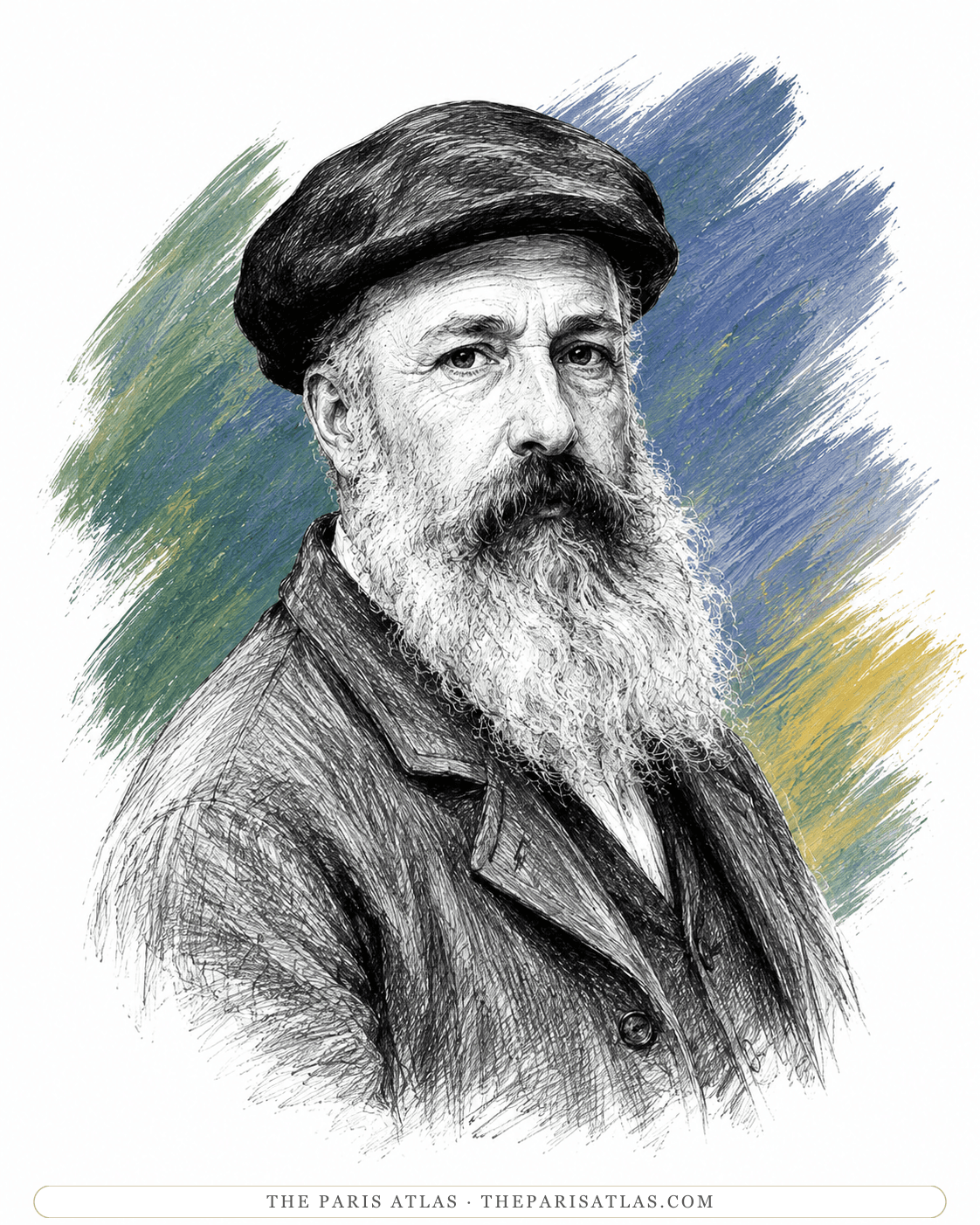 Illustrated portrait of Claude Monet