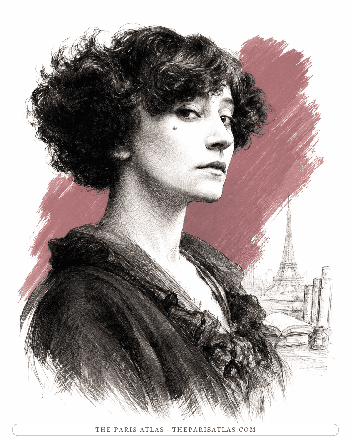 Illustrated portrait of Colette