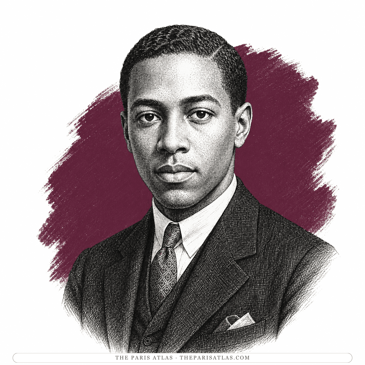 Illustrated portrait of Countee Cullen