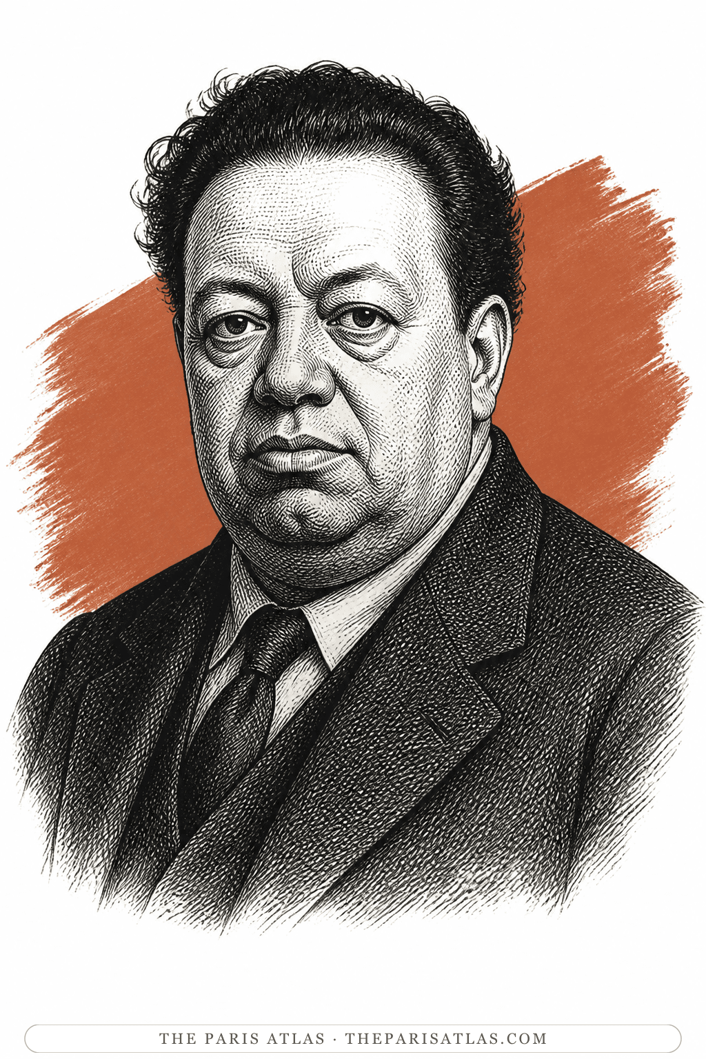 Illustrated portrait of Diego Rivera