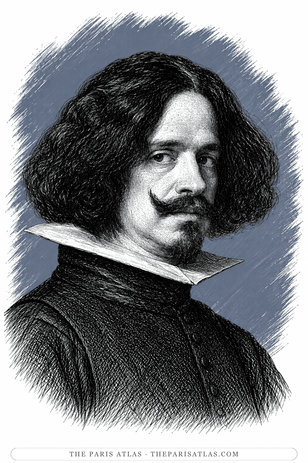Illustrated portrait of Diego Velázquez