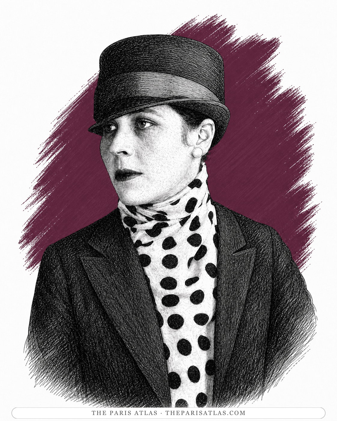 Illustrated portrait of Djuna Barnes