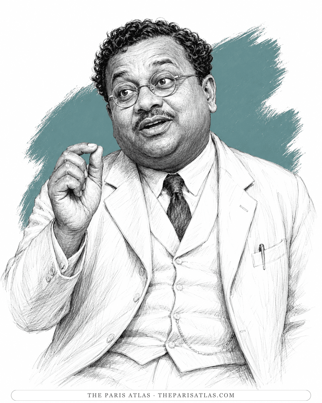 Illustrated portrait of Dr Veraswami