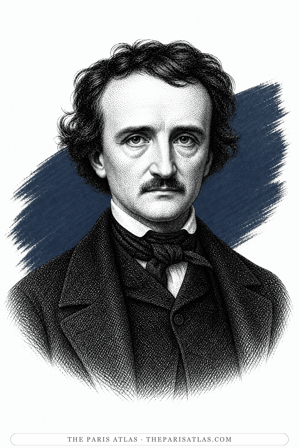 Illustrated portrait of Edgar Allan Poe