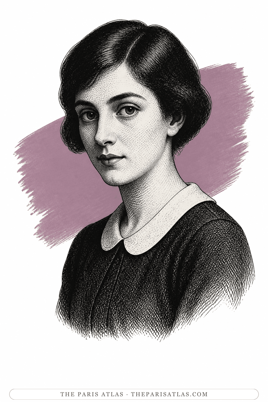 Illustrated portrait of Édith Follet