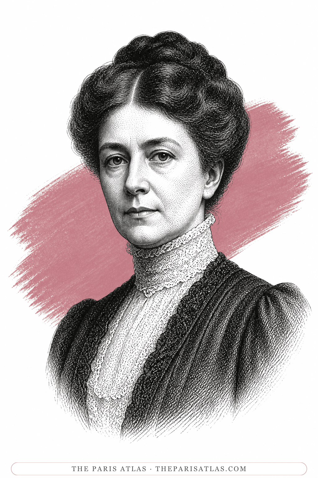 Illustrated portrait of Edith Wharton