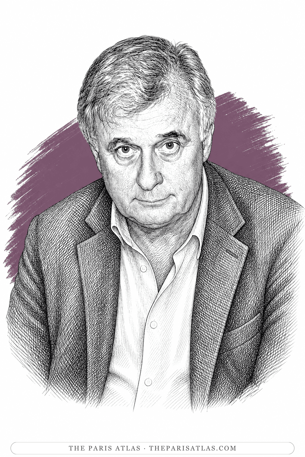 Illustrated portrait of Edmund White