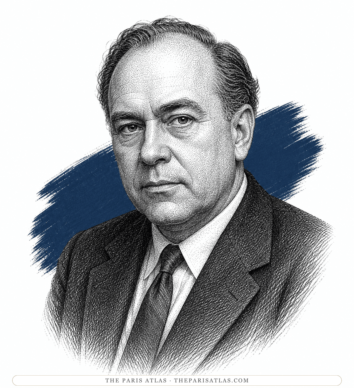 Illustrated portrait of Edmund Wilson