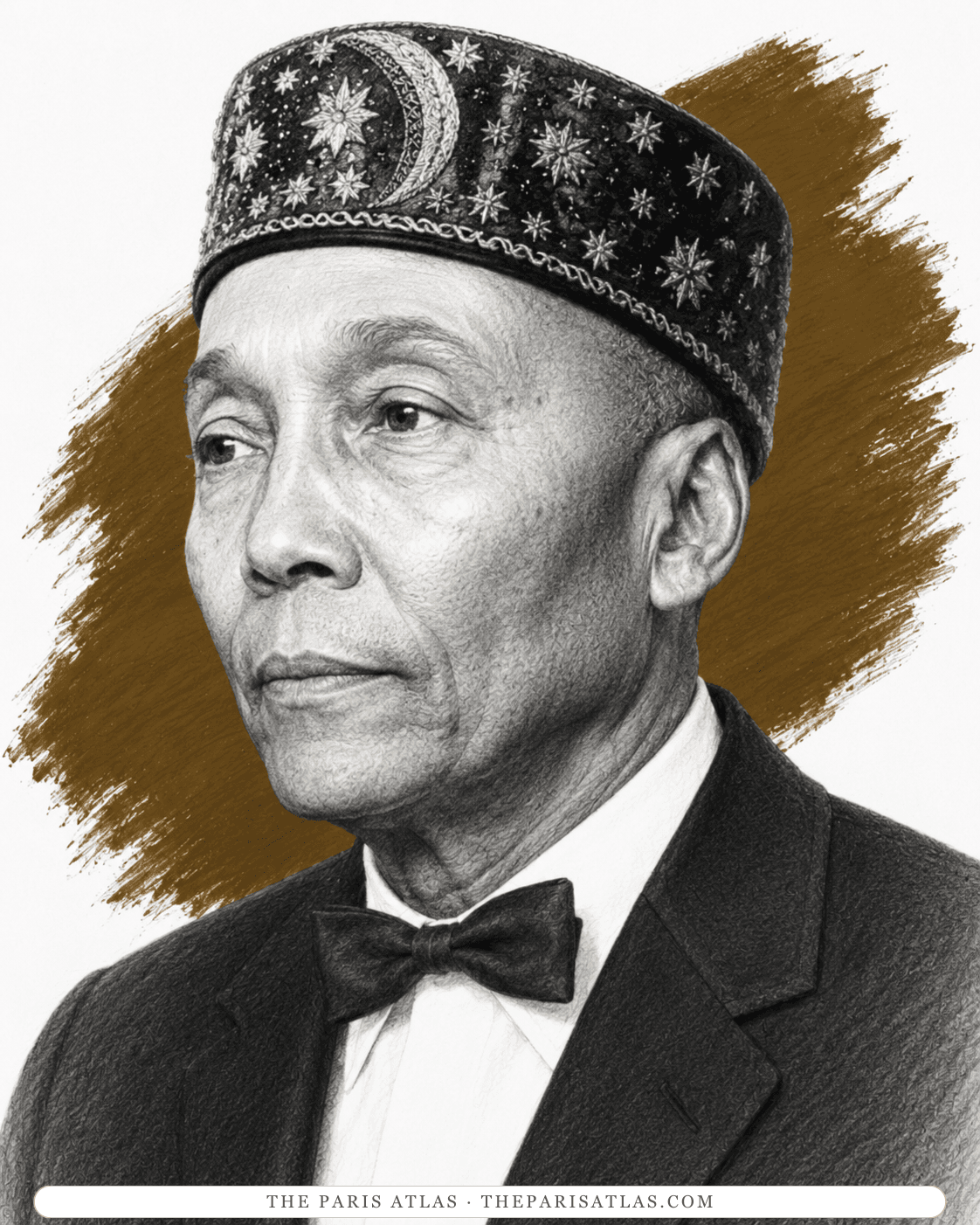 Illustrated portrait of Elijah Muhammad