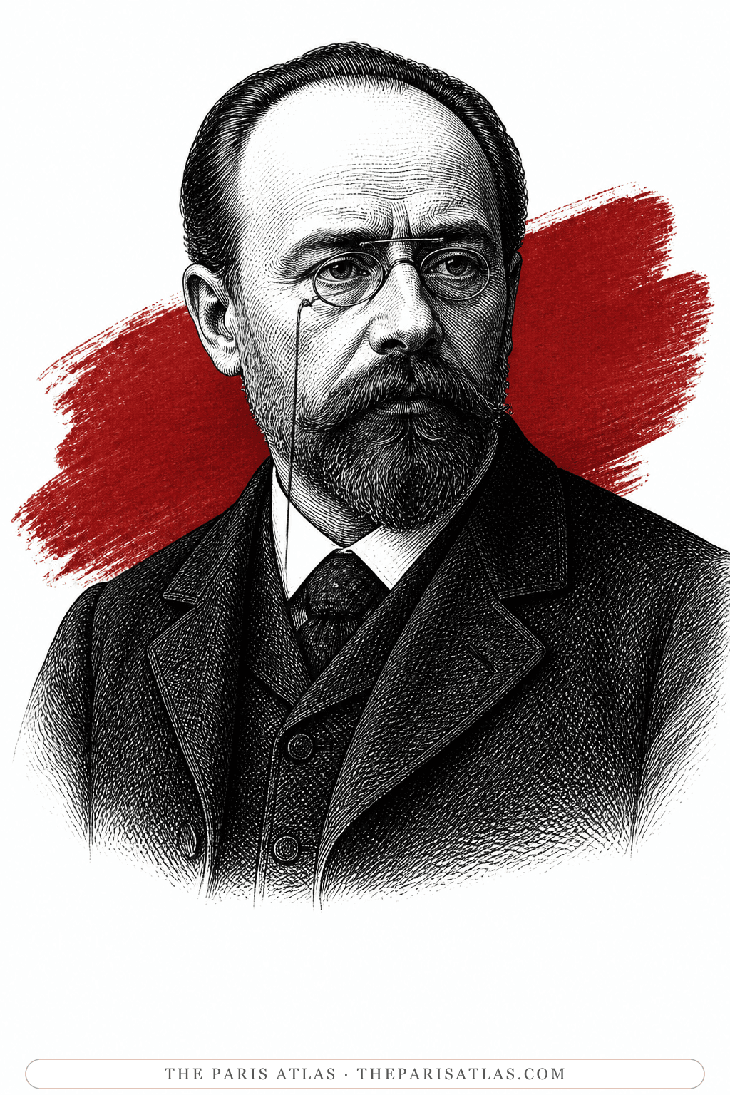 Illustrated portrait of Émile Zola