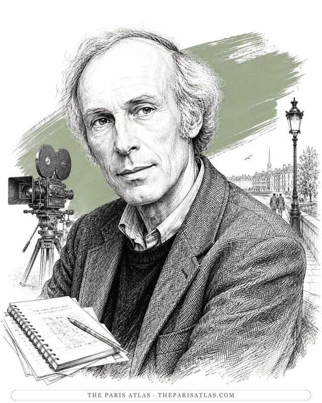 Illustrated portrait of Éric Rohmer