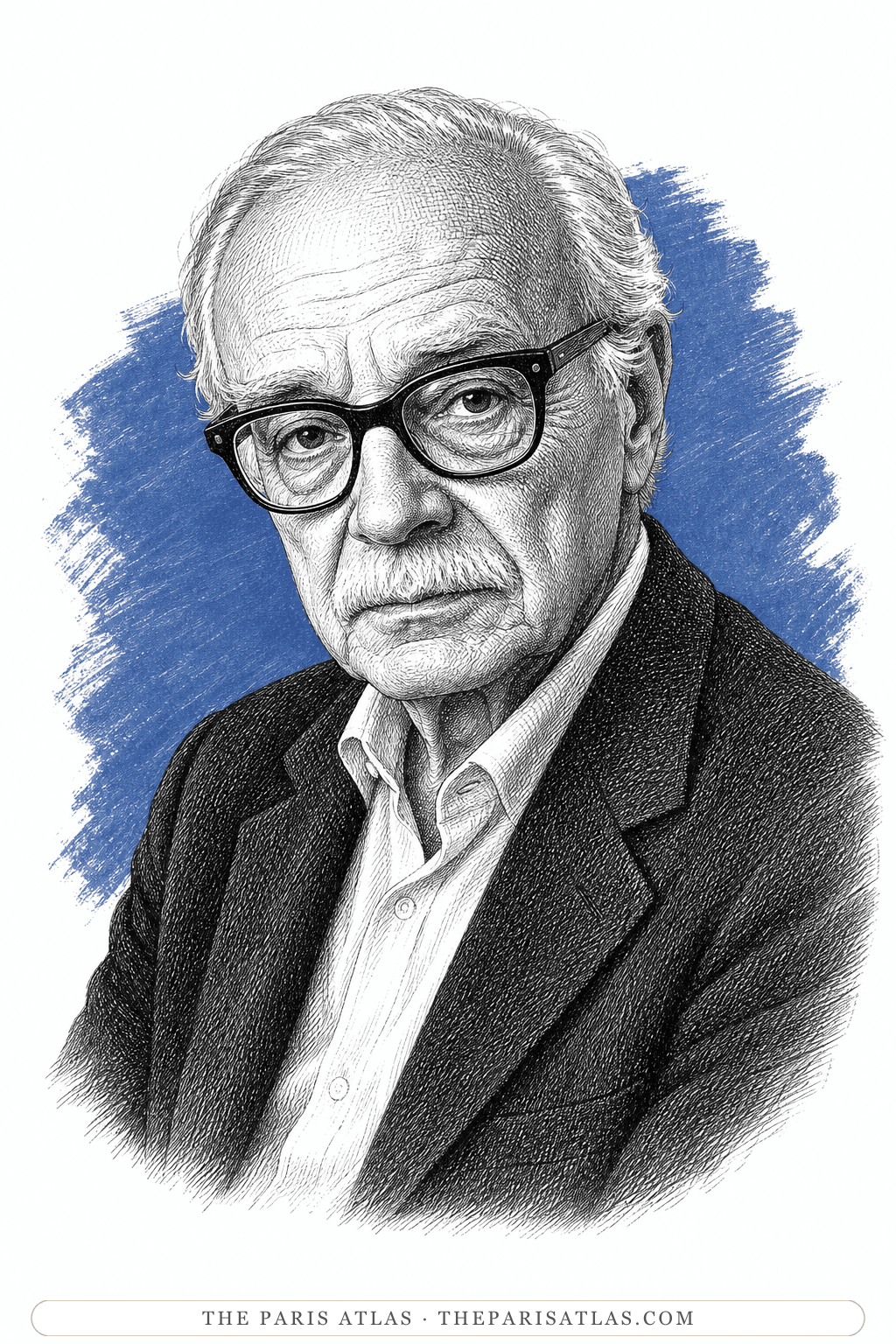 Illustrated portrait of Ernesto Sabato