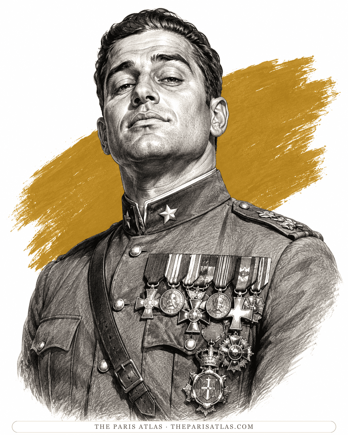 Illustrated portrait of Ettore Moretti