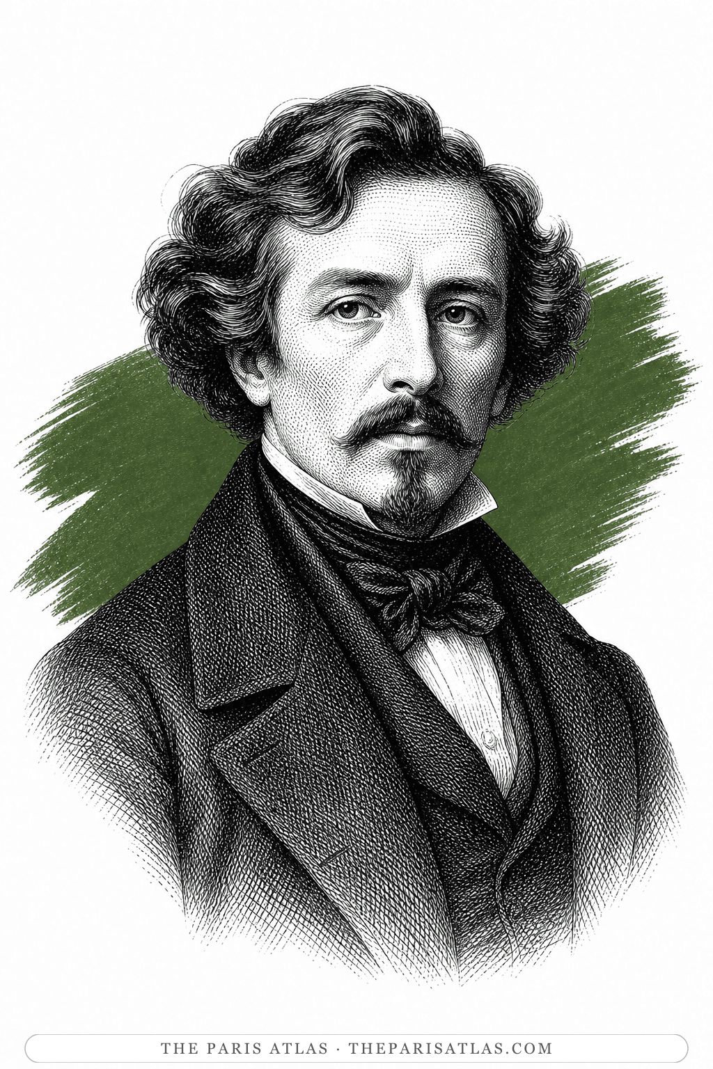 Illustrated portrait of Eugène Delacroix
