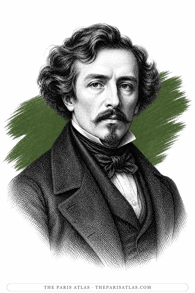 Illustrated portrait of Eugène Delacroix
