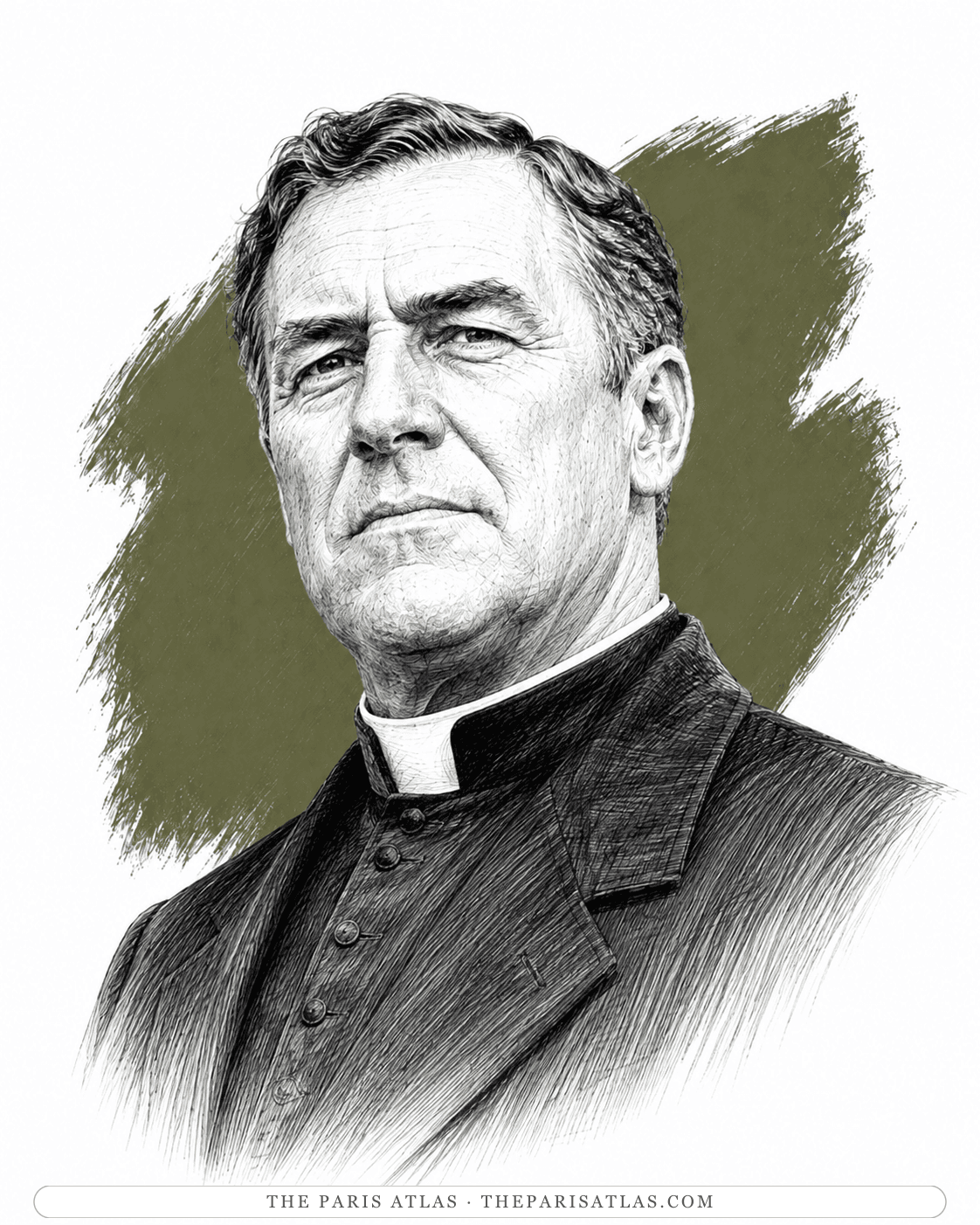 Illustrated portrait of Father McGuire