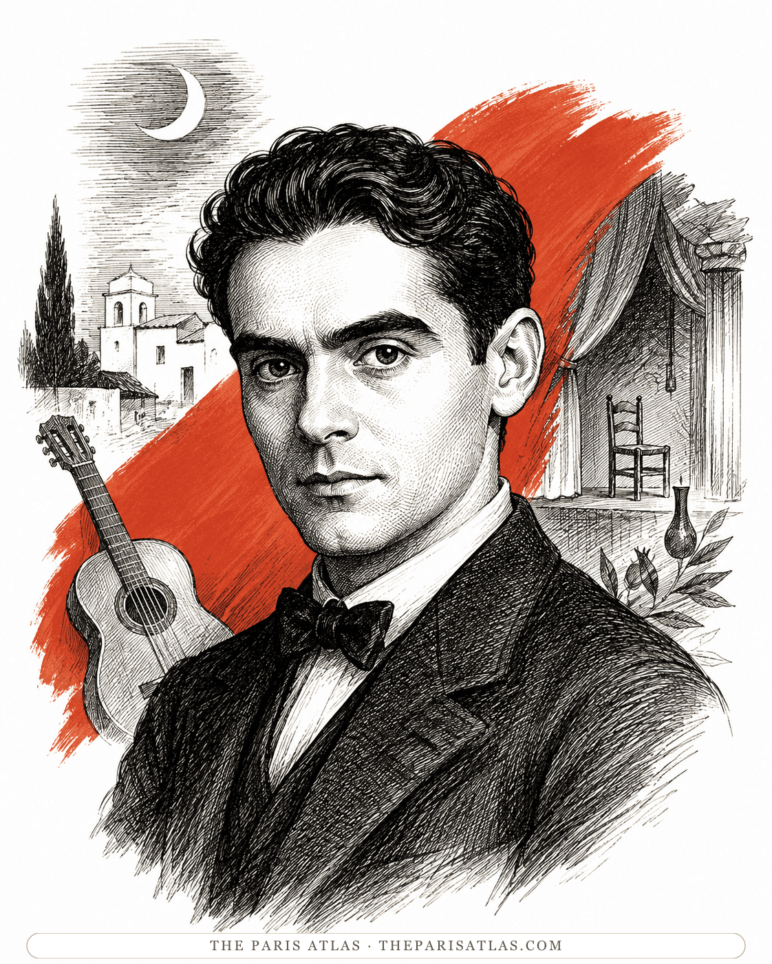 Illustrated portrait of Federico García Lorca