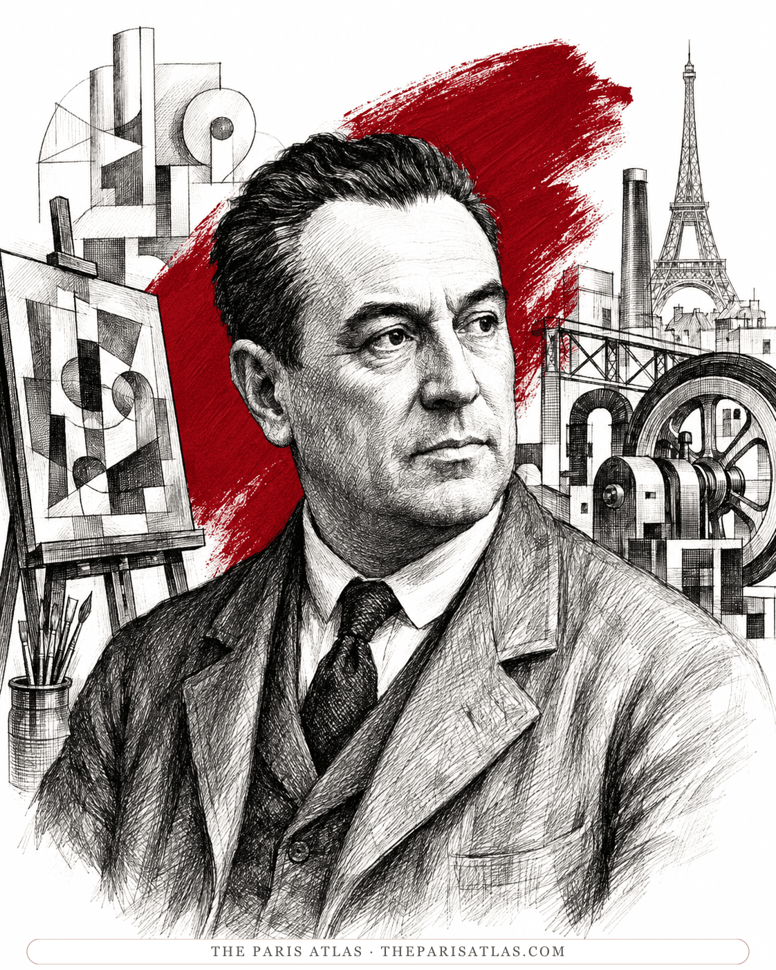 Illustrated portrait of Fernand Léger
