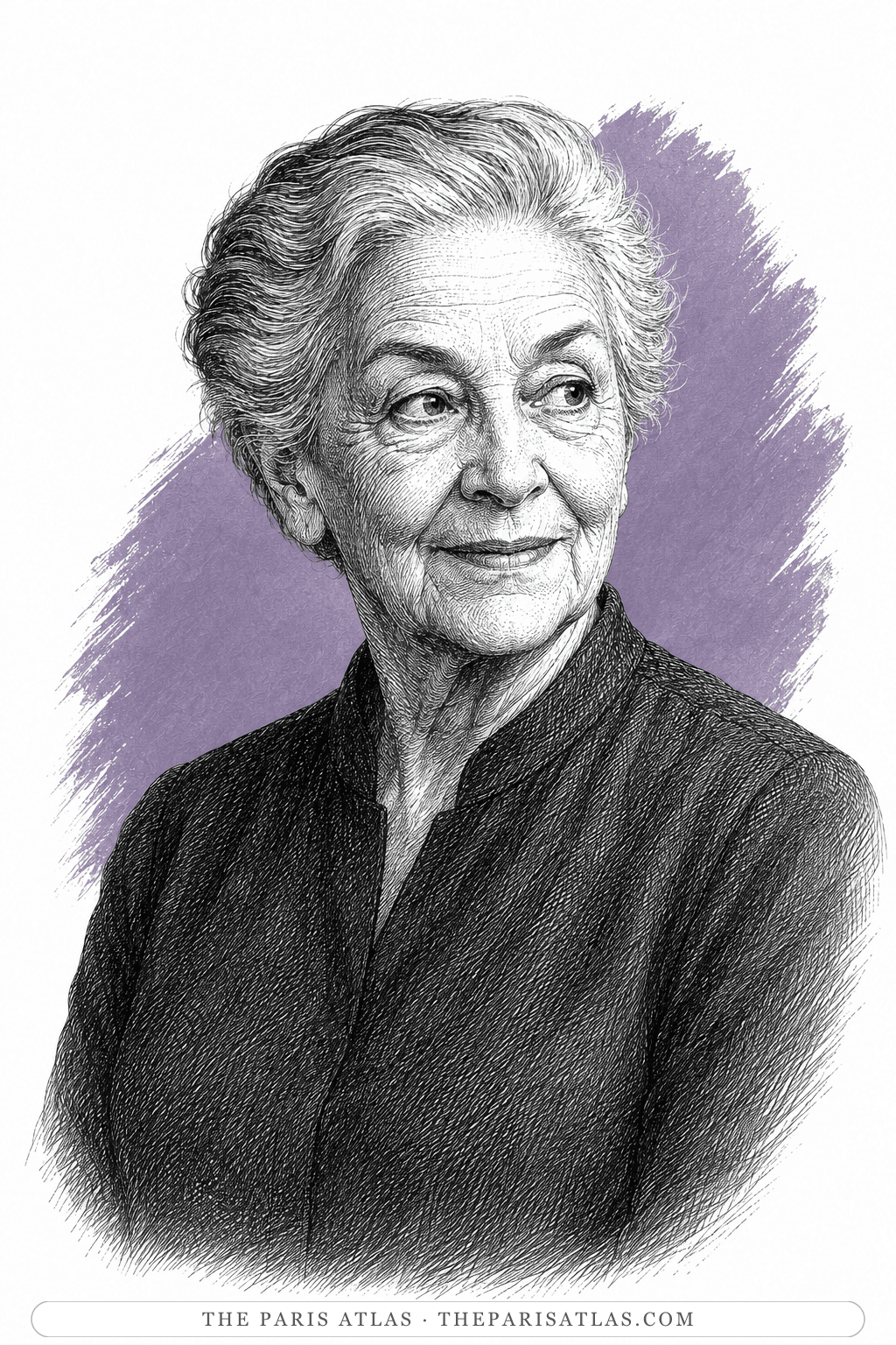 Illustrated portrait of Frances Steloff