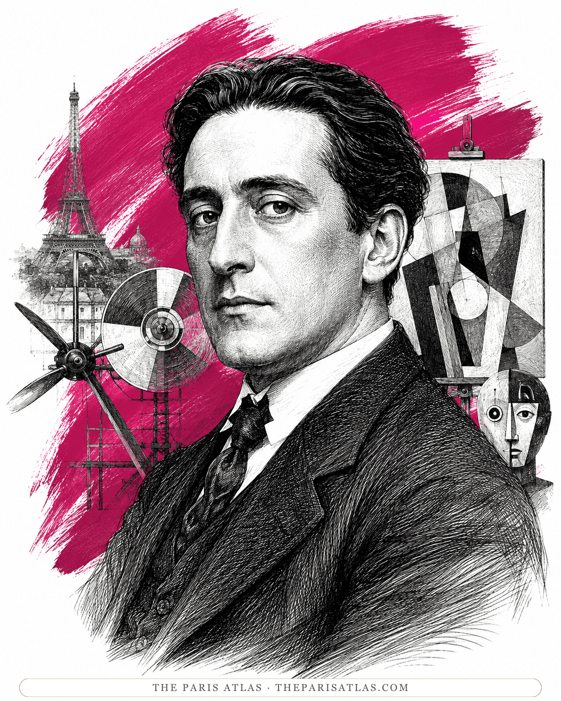 Illustrated portrait of Francis Picabia