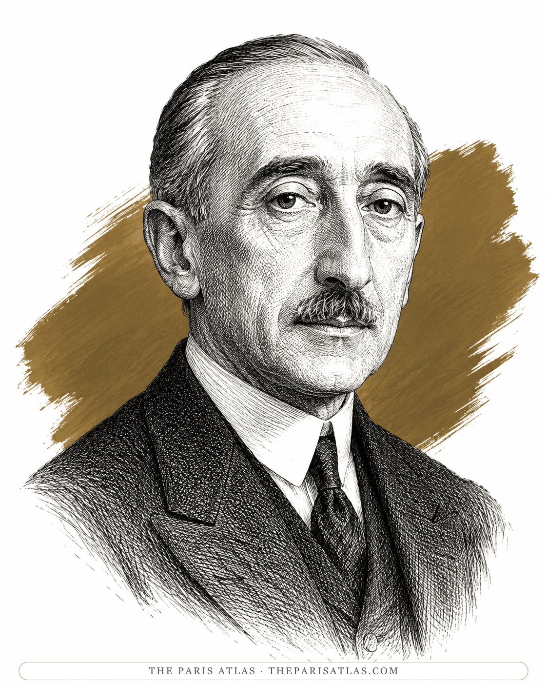 Illustrated portrait of François Mauriac