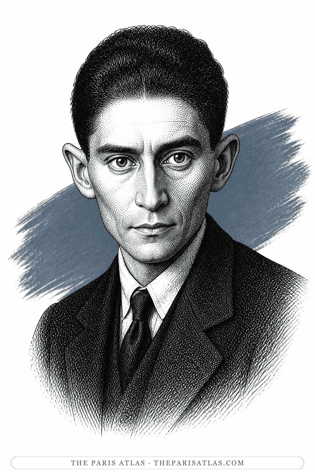 Illustrated portrait of Franz Kafka