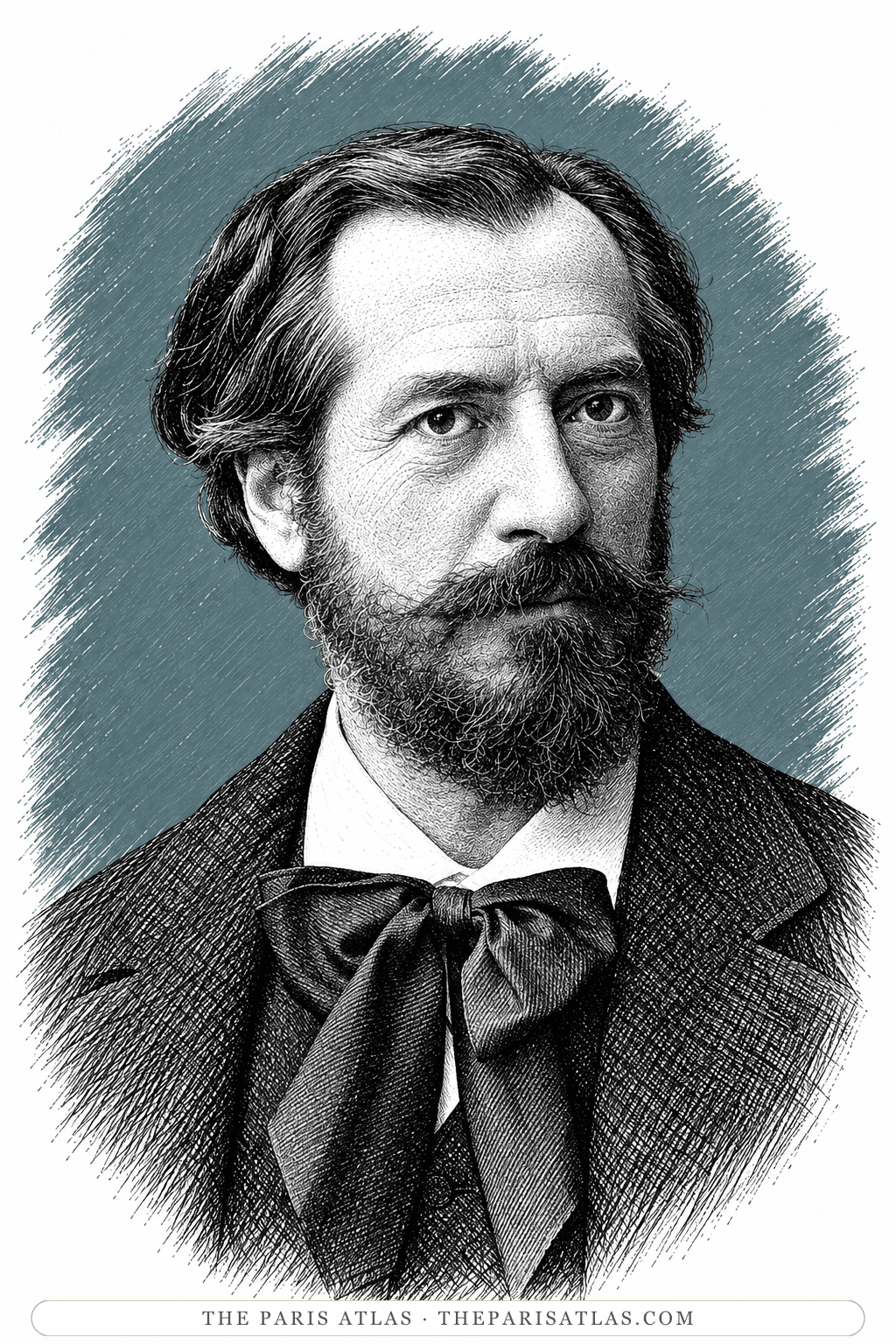 Illustrated portrait of Frédéric Auguste Bartholdi