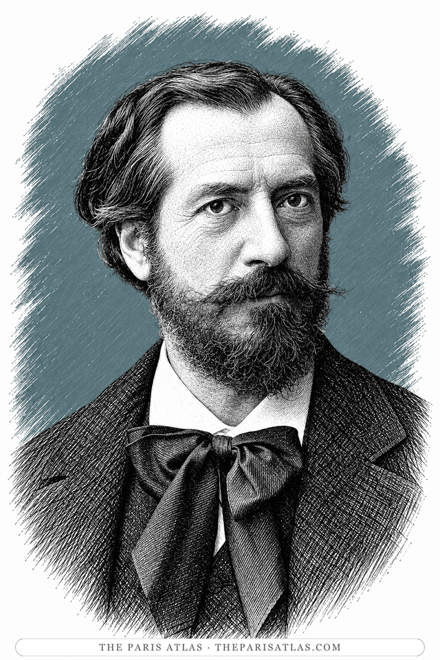 Illustrated portrait of Frédéric Auguste Bartholdi