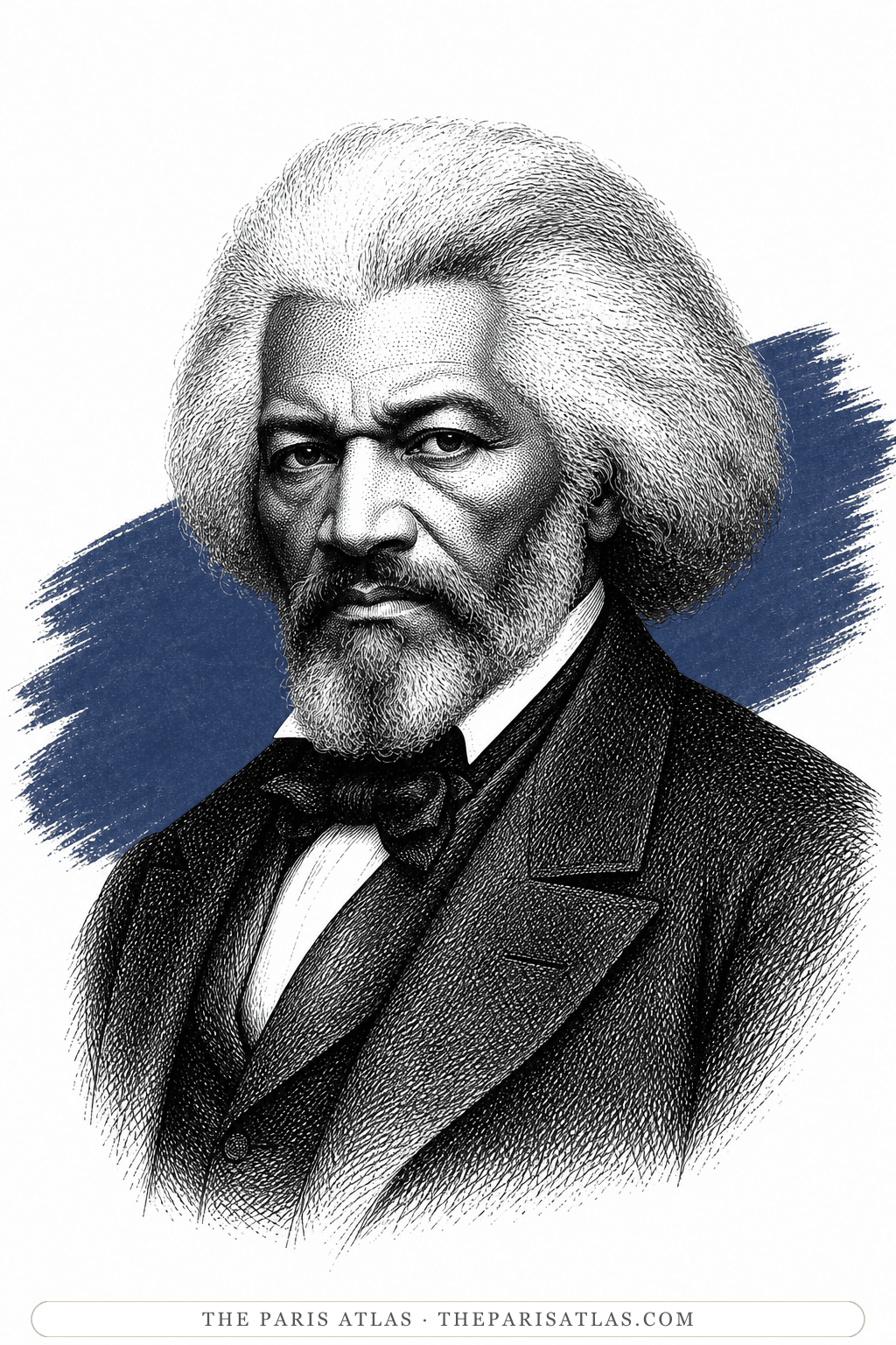 Illustrated portrait of Frederick Douglass