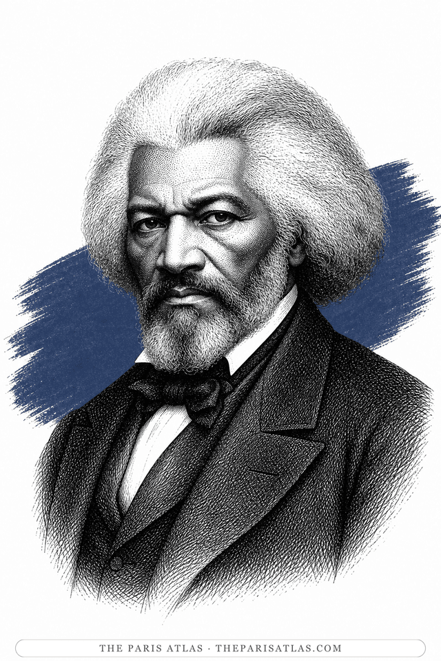 Illustrated portrait of Frederick Douglass